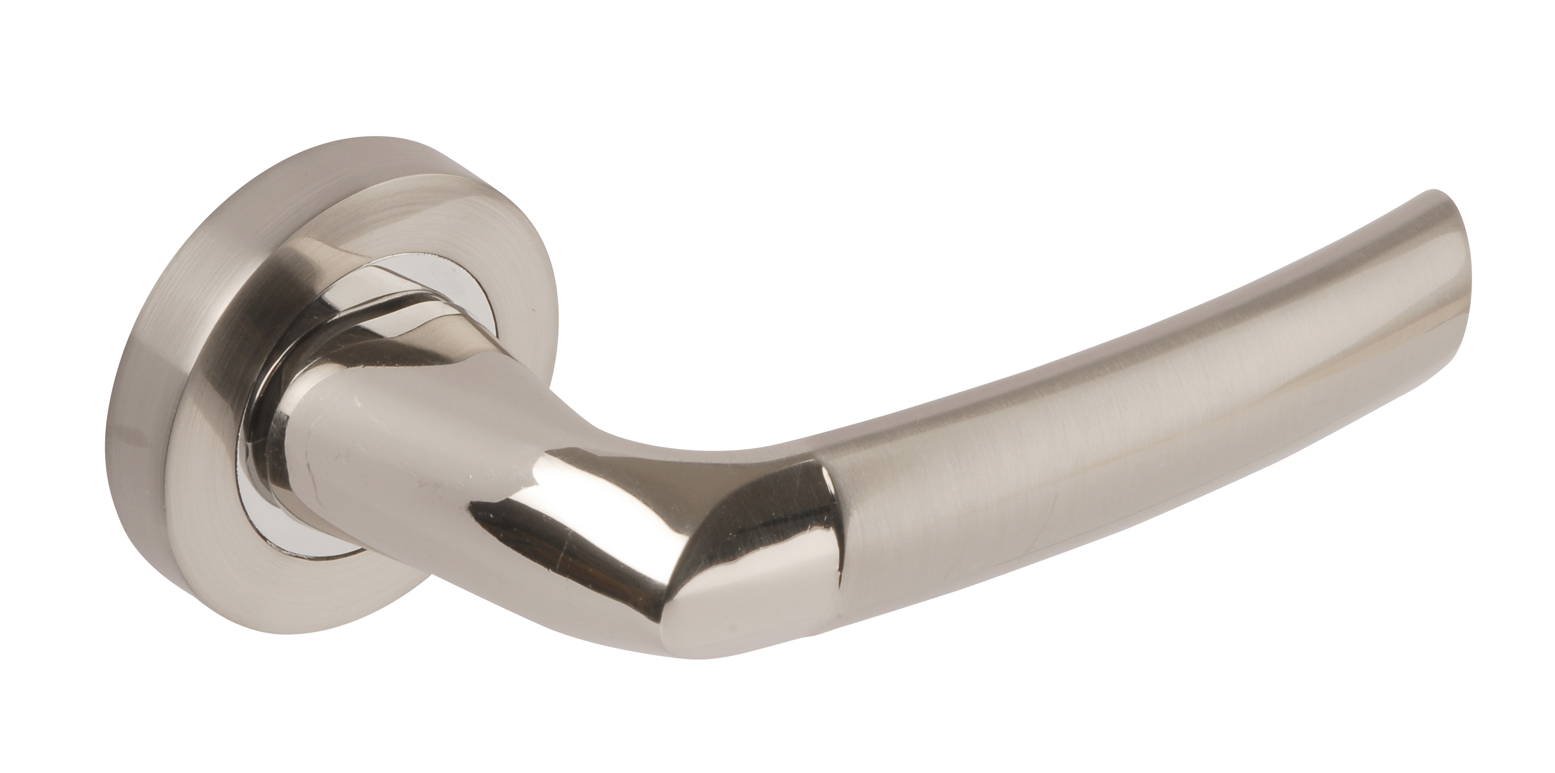 Augusta Lever On Rose Door Handle - Dual Tone Nickel (Pair)